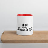 Music is Life Mug with Color Inside